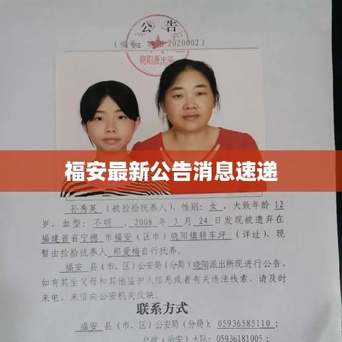 福安最新公告消息速递