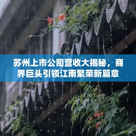 苏州上市公司营收大揭秘，商界巨头引领江南繁荣新篇章