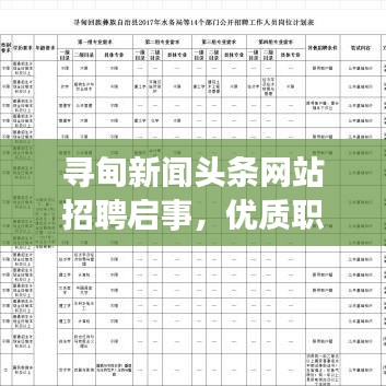 寻甸新闻头条网站招聘启事,优质职位等你来挑战!