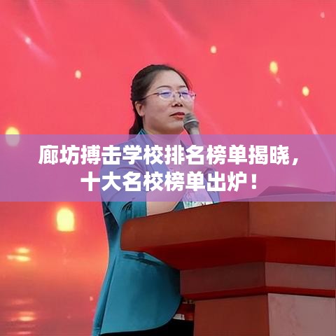 廊坊搏击学校排名榜单揭晓,十大名校榜单出炉!