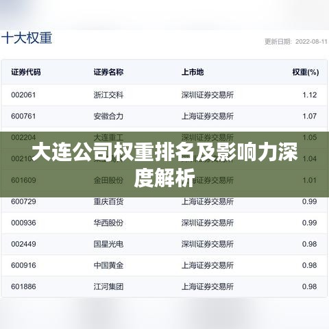 大连公司权重排名及影响力深度解析