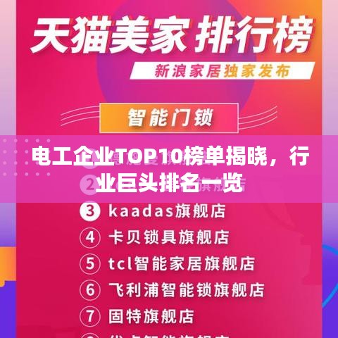 电工企业TOP10榜单揭晓，行业巨头排名一览