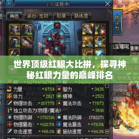 世界顶级红眼大比拼，探寻神秘红眼力量的巅峰排名