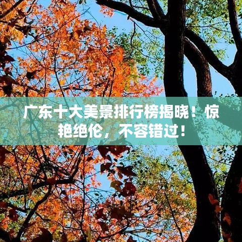 广东十大美景排行榜揭晓!惊艳绝伦,不容错过!